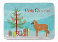 Belgian Shepherd Merry Christmas Tree Memory Foam Kitchen Mat Machine Washable Anti-Fatigue Cushion Comfort Bath or Kitchen Rug
