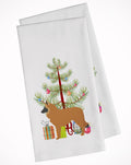 Belgian Shepherd Merry Christmas Tree Kitchen Towel Set of 2 White Dish Towels Decorative Bathroom Hand towel for Hand, Face, Hair, Yoga, Tea, Dishcloth, 19 X 28", White
