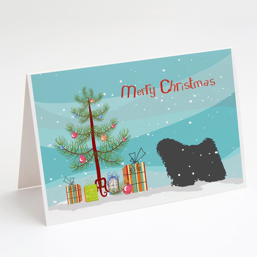 Puli Merry Christmas Tree Greeting Cards Pack of 8 Blank Cards with Envelopes Whimsical A7 Size 5x7
