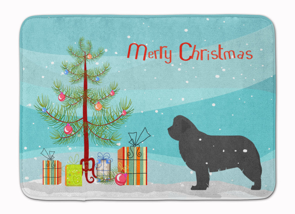 Newfoundland Merry Christmas Tree Memory Foam Kitchen Mat Machine Washable Anti-Fatigue Cushion Comfort Bath or Kitchen Rug