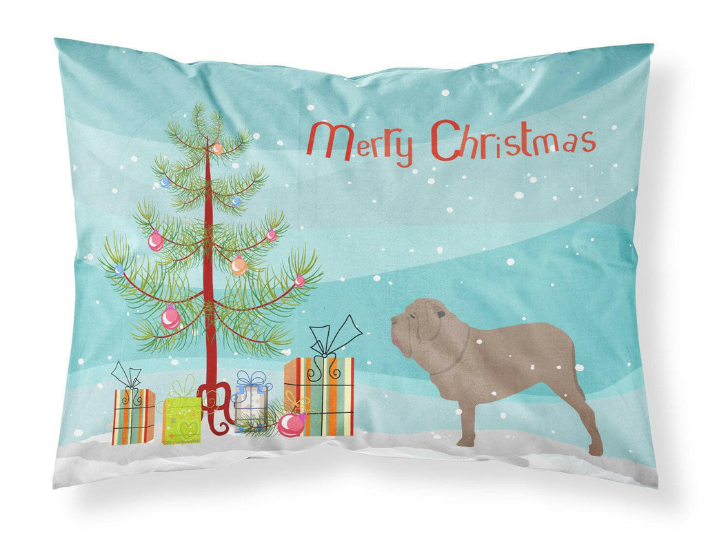 Neapolitan Mastiff Merry Christmas Tree Standard Pillowcase Lightweight Super Soft Easy Care Decorative Artwork Pillowcase, Standard
