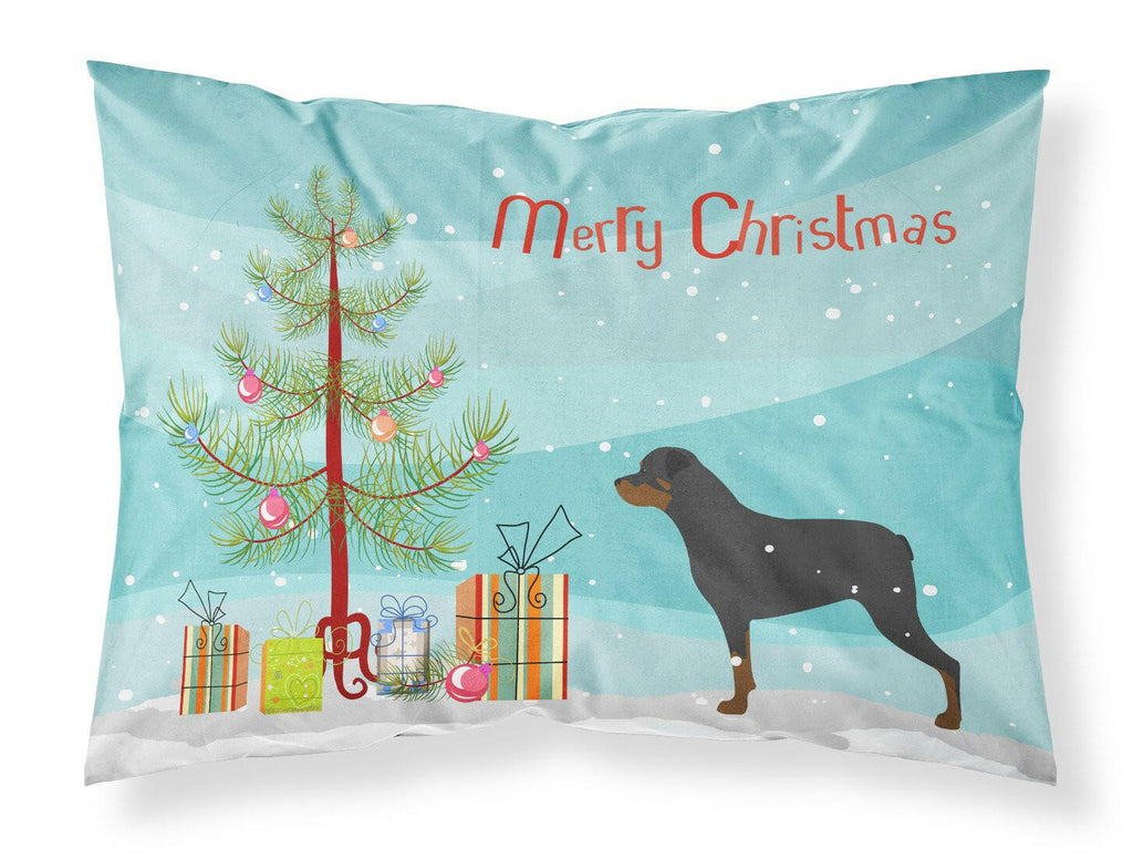 Rottweiler Merry Christmas Tree Standard Pillowcase Lightweight Super Soft Easy Care Decorative Artwork Pillowcase, Standard