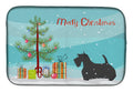 Scottish Terrier Merry Christmas Tree Dish Drying Mat Absorbent Dish Drying Mat Pad for Kitchen Counter Dish Drainer Mat for Countertop, 14 x 21", Multicolor
