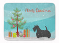 Scottish Terrier Merry Christmas Tree Memory Foam Kitchen Mat Machine Washable Anti-Fatigue Cushion Comfort Bath or Kitchen Rug