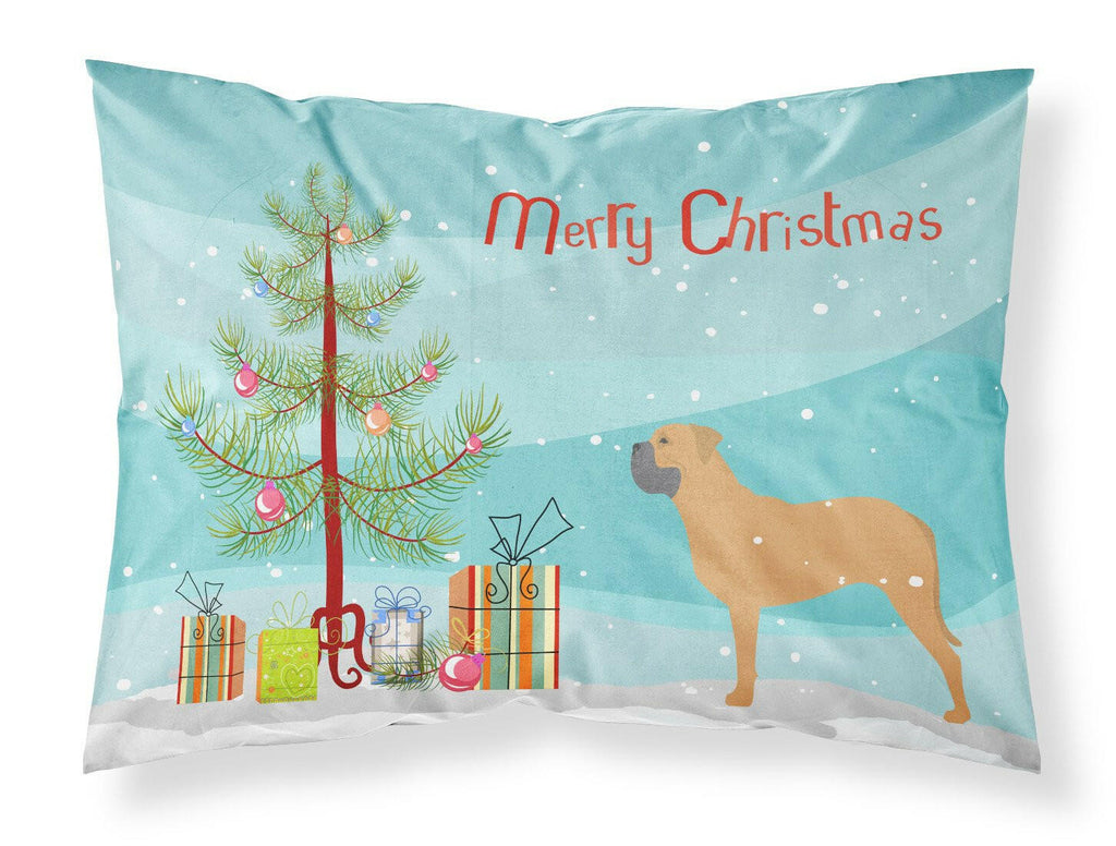 Bullmastiff Merry Christmas Tree Standard Pillowcase Lightweight Super Soft Easy Care Decorative Artwork Pillowcase, Standard
