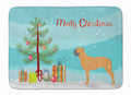 Bullmastiff Merry Christmas Tree Memory Foam Kitchen Mat Machine Washable Anti-Fatigue Cushion Comfort Bath or Kitchen Rug