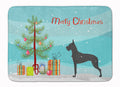 Great Dane Merry Christmas Tree Memory Foam Kitchen Mat Machine Washable Anti-Fatigue Cushion Comfort Bath or Kitchen Rug