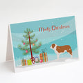 Saint Bernard Merry Christmas Tree Greeting Cards Pack of 8 Blank Cards with Envelopes Whimsical A7 Size 5x7