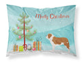 Saint Bernard Merry Christmas Tree Standard Pillowcase Lightweight Super Soft Easy Care Decorative Artwork Pillowcase, Standard