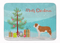 Saint Bernard Merry Christmas Tree Memory Foam Kitchen Mat Machine Washable Anti-Fatigue Cushion Comfort Bath or Kitchen Rug