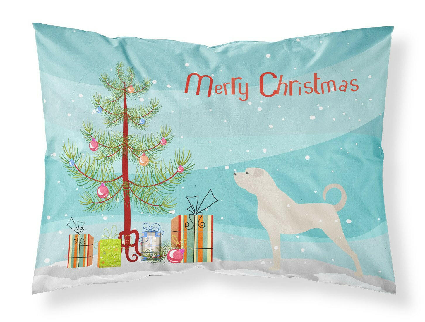 Anatolian Shepherd Merry Christmas Tree Standard Pillowcase Lightweight Super Soft Easy Care Decorative Artwork Pillowcase, Standard