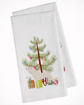 Anatolian Shepherd Merry Christmas Tree Kitchen Towel Set of 2 White Dish Towels Decorative Bathroom Hand towel for Hand, Face, Hair, Yoga, Tea, Dishcloth, 19 X 28", White