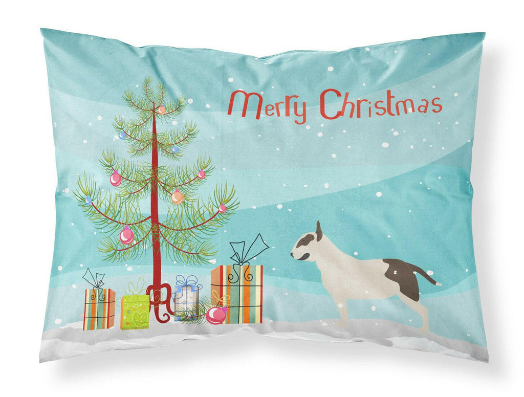 Bull Terrier Merry Christmas Tree Standard Pillowcase Lightweight Super Soft Easy Care Decorative Artwork Pillowcase, Standard