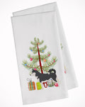 Siberian Husky Merry Christmas Tree Kitchen Towel Set of 2 White Dish Towels Decorative Bathroom Hand towel for Hand, Face, Hair, Yoga, Tea, Dishcloth, 19 X 28", White