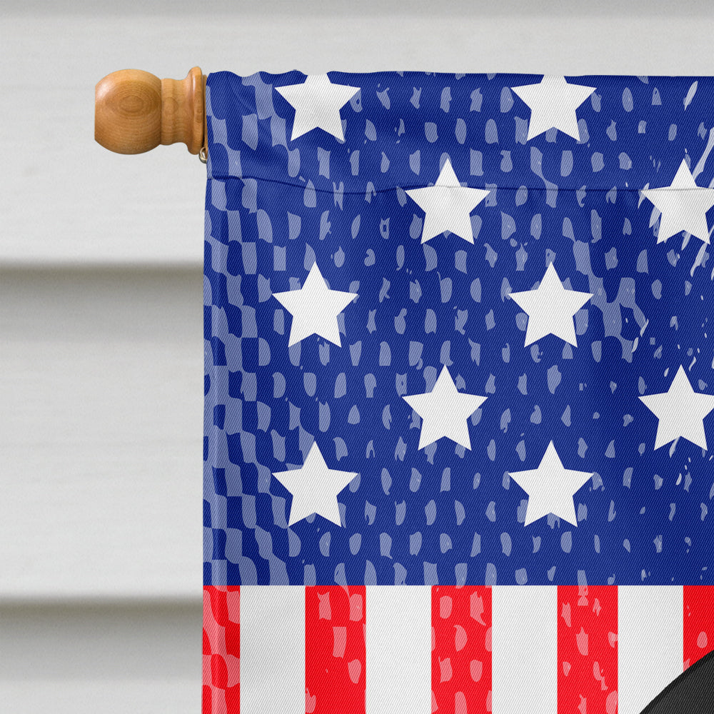 Patriotic USA Pug Cream House Flag 28x40 Porch Sleeve Pole Decorative Outside Yard Banner Artwork Wall Hanging, Polyester