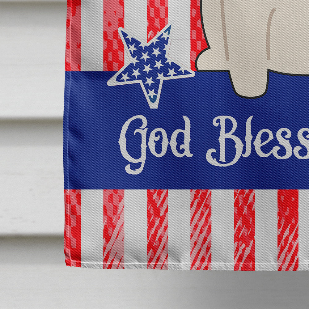 Patriotic USA Pug Cream House Flag 28x40 Porch Sleeve Pole Decorative Outside Yard Banner Artwork Wall Hanging, Polyester