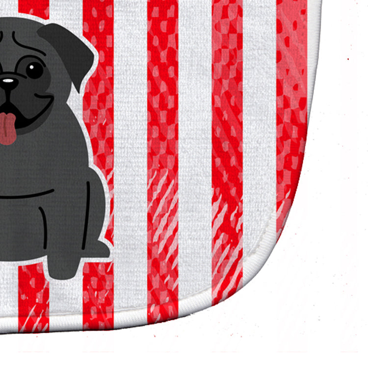 Patriotic USA Pug Black Baby Bib Easy-Clean Baby Bib Baby Feeding Accessory Baby Mealtime Essential, 10 x 13, Multicolor