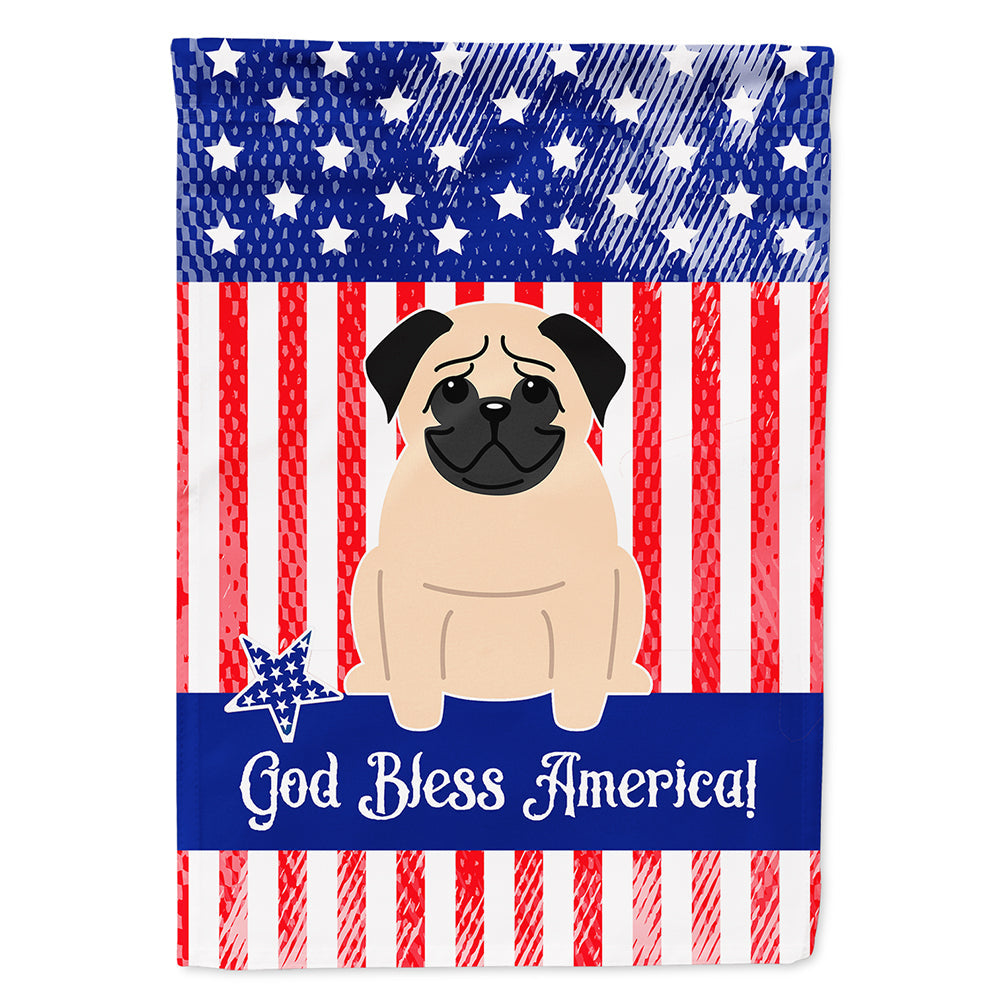 Patriotic USA Pug Fawn House Flag 28x40 Porch Sleeve Pole Decorative Outside Yard Banner Artwork Wall Hanging, Polyester