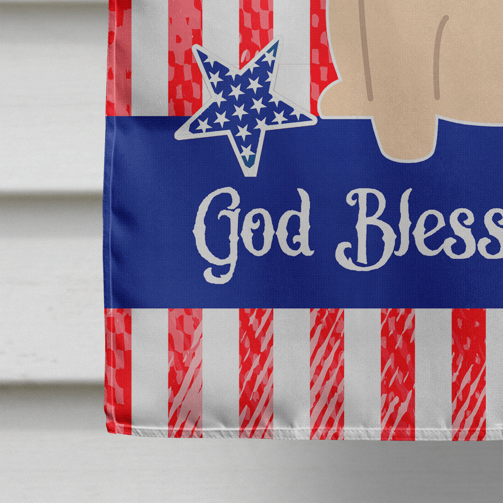 Patriotic USA Pug Fawn House Flag 28x40 Porch Sleeve Pole Decorative Outside Yard Banner Artwork Wall Hanging, Polyester