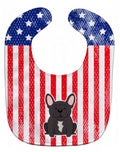 Patriotic USA French Bulldog Brindle Baby Bib Easy-Clean Baby Bib Baby Feeding Accessory Baby Mealtime Essential, 10 x 13, Multicolor