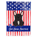 Patriotic USA French Bulldog Brindle House Flag 28x40 Porch Sleeve Pole Decorative Outside Yard Banner Artwork Wall Hanging, Polyester