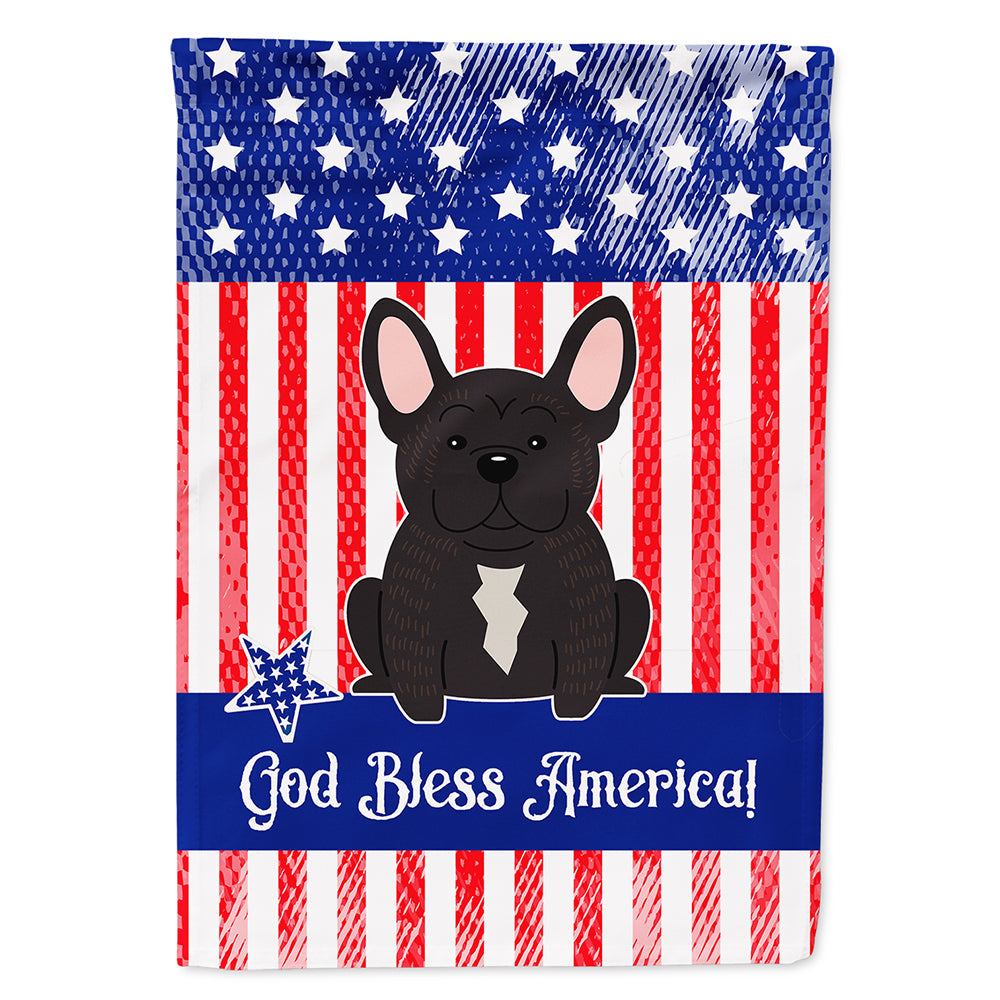 Patriotic USA French Bulldog Brindle House Flag 28x40 Porch Sleeve Pole Decorative Outside Yard Banner Artwork Wall Hanging, Polyester