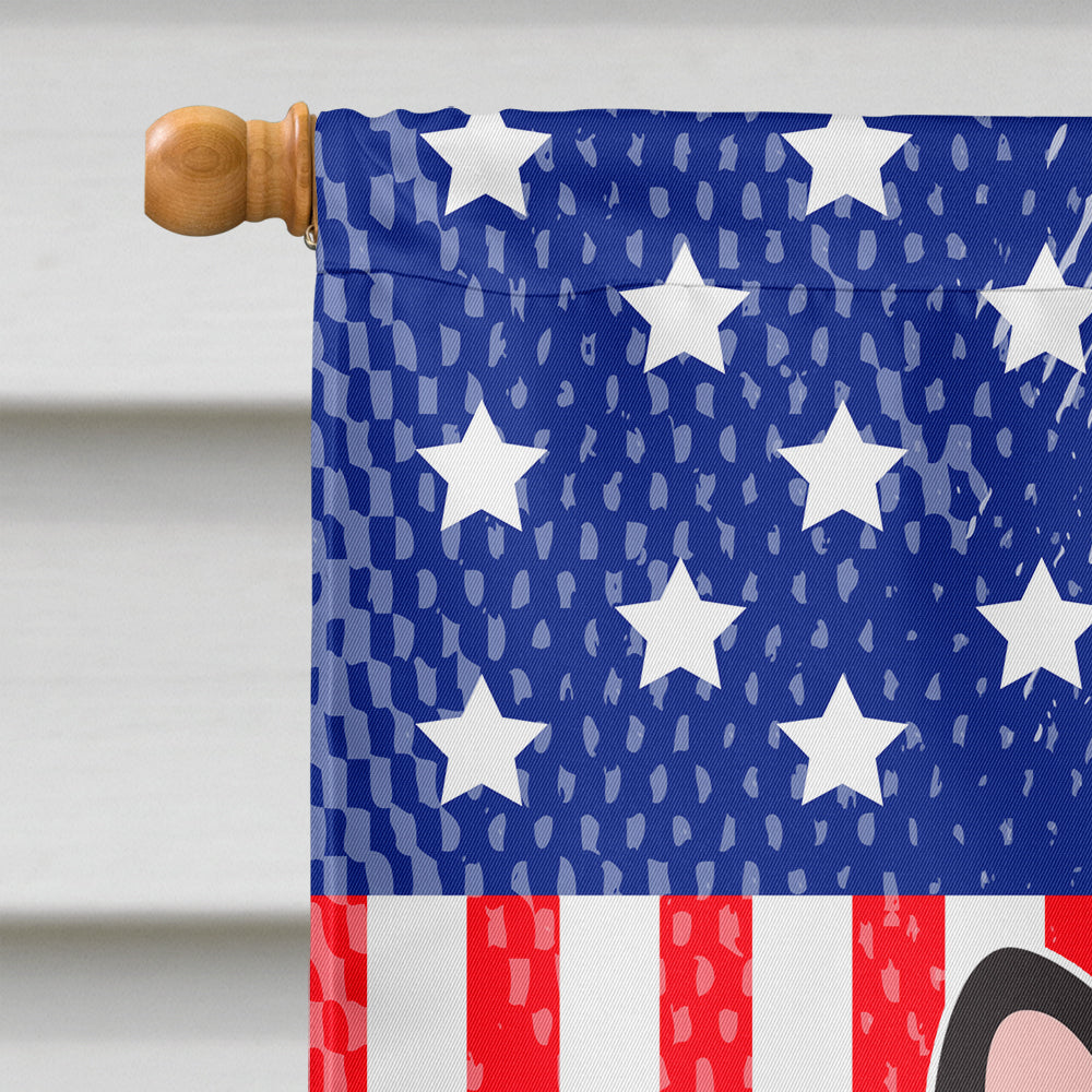 Patriotic USA French Bulldog Brindle House Flag 28x40 Porch Sleeve Pole Decorative Outside Yard Banner Artwork Wall Hanging, Polyester