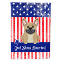 Patriotic USA French Bulldog Cream House Flag 28x40 Porch Sleeve Pole Decorative Outside Yard Banner Artwork Wall Hanging, Polyester