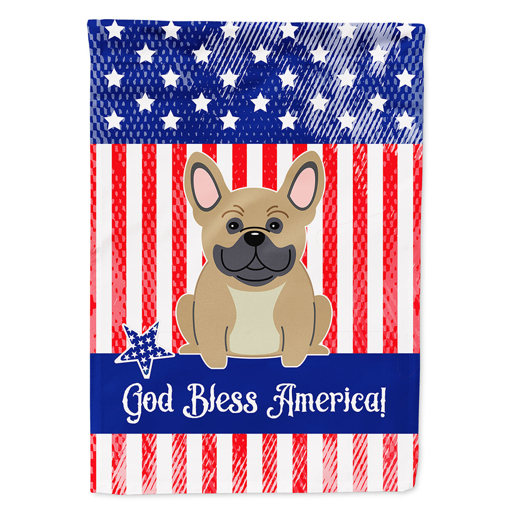 Patriotic USA French Bulldog Cream House Flag 28x40 Porch Sleeve Pole Decorative Outside Yard Banner Artwork Wall Hanging, Polyester
