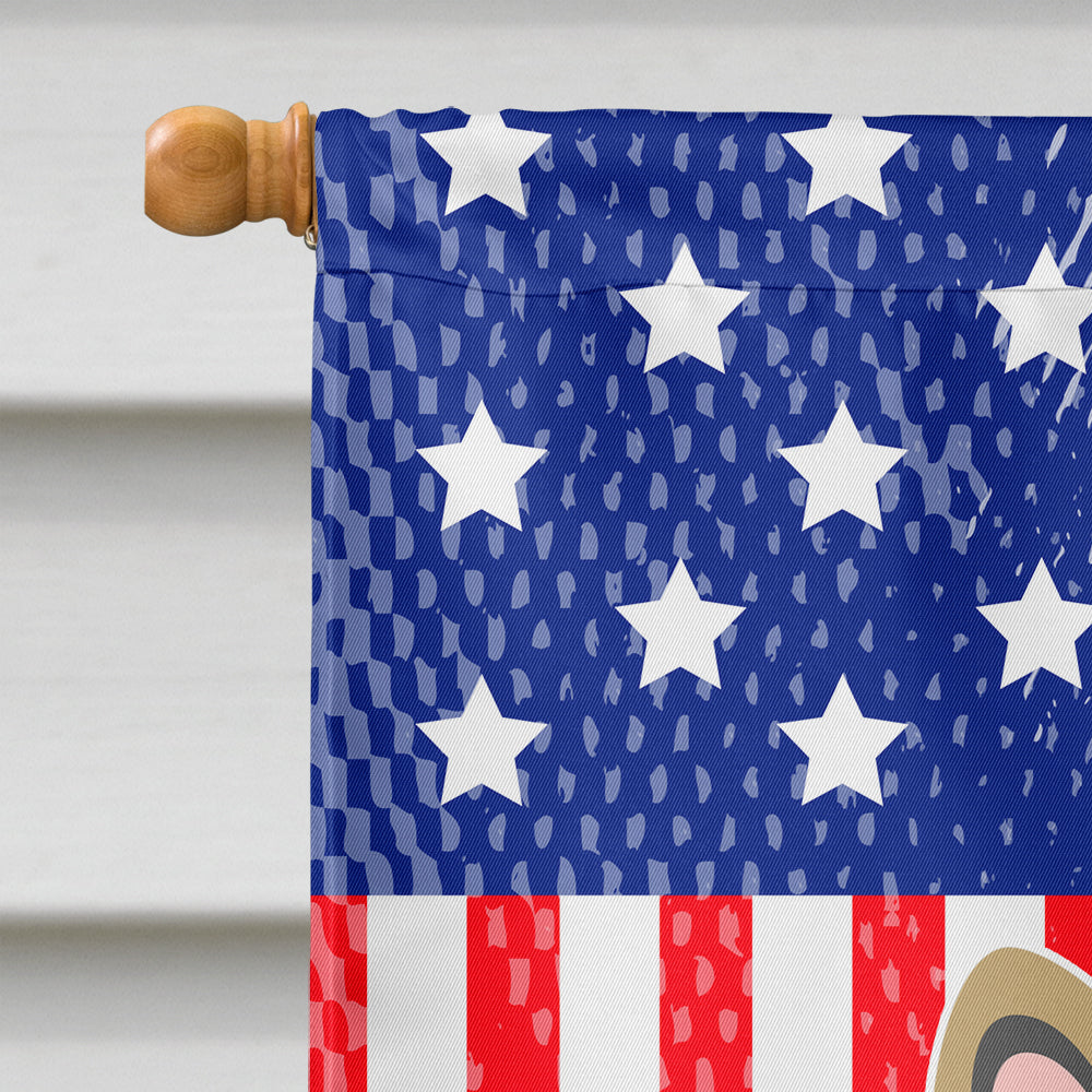 Patriotic USA French Bulldog Cream House Flag 28x40 Porch Sleeve Pole Decorative Outside Yard Banner Artwork Wall Hanging, Polyester