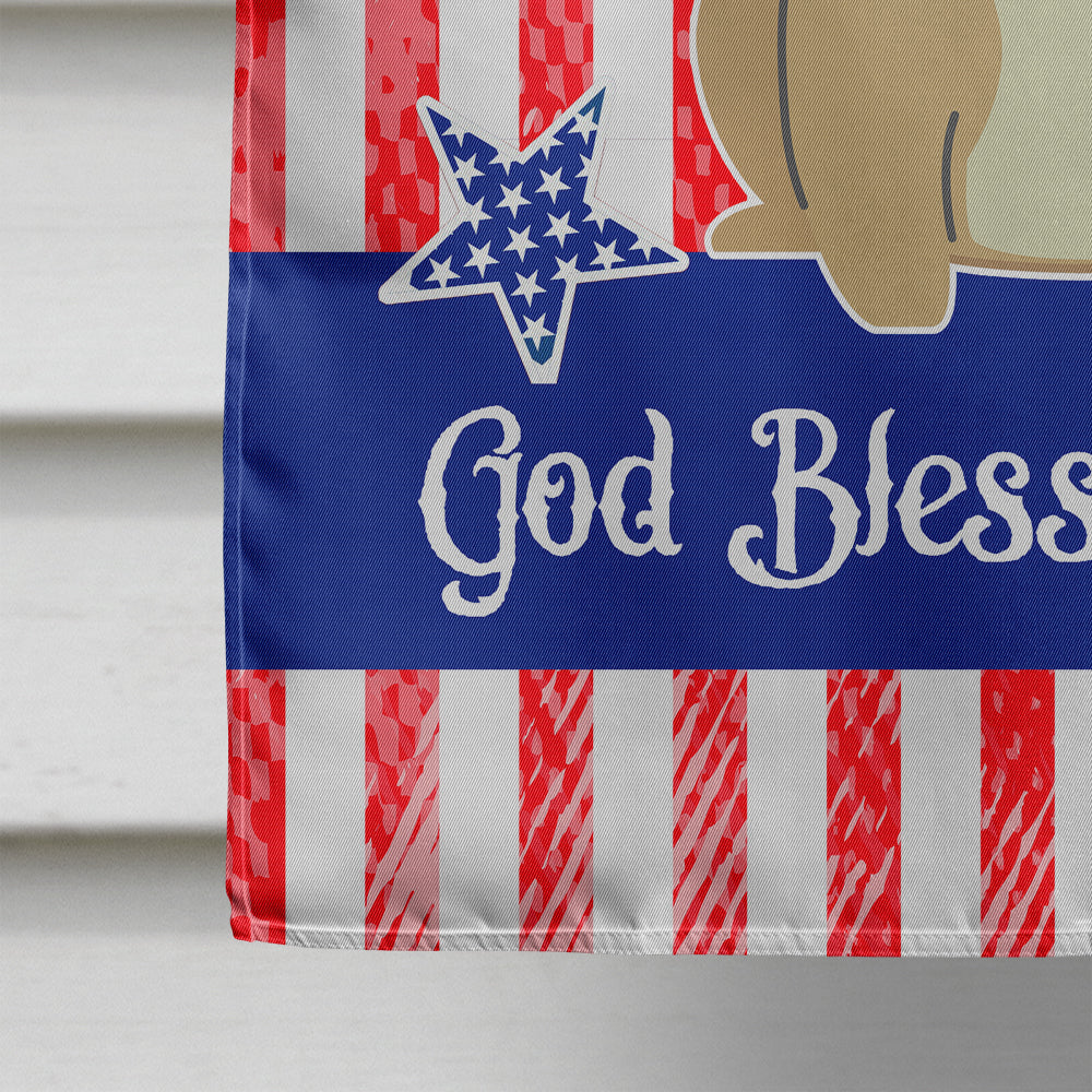 Patriotic USA French Bulldog Cream House Flag 28x40 Porch Sleeve Pole Decorative Outside Yard Banner Artwork Wall Hanging, Polyester