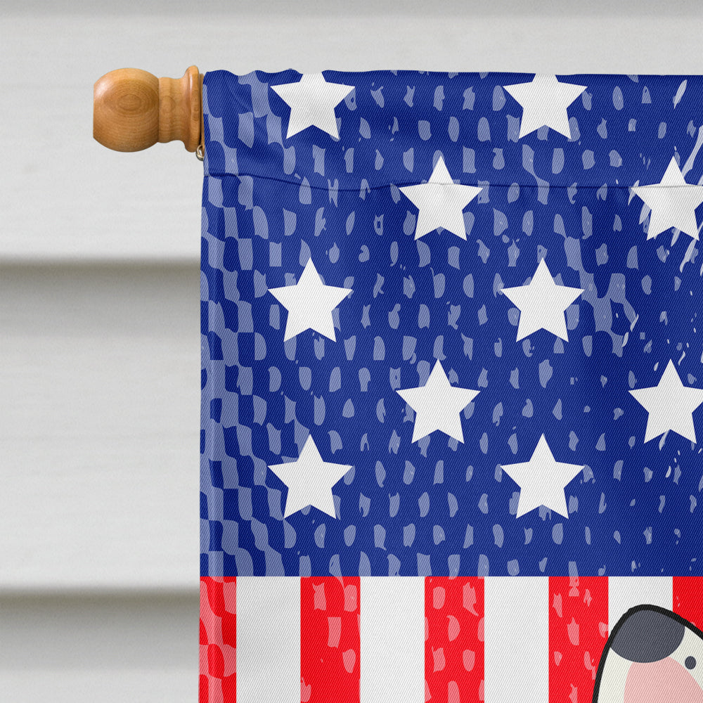 Patriotic USA French Bulldog Piebald House Flag 28x40 Porch Sleeve Pole Decorative Outside Yard Banner Artwork Wall Hanging, Polyester