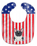 Patriotic USA French Bulldog Black White Baby Bib Easy-Clean Baby Bib Baby Feeding Accessory Baby Mealtime Essential, 10 x 13, Multicolor