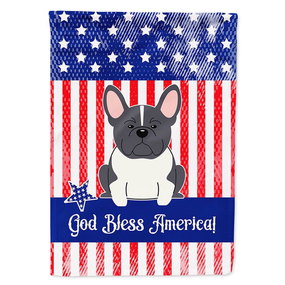 Patriotic USA French Bulldog Black White House Flag 28x40 Porch Sleeve Pole Decorative Outside Yard Banner Artwork Wall Hanging, Polyester