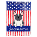Patriotic USA French Bulldog Black White House Flag 28x40 Porch Sleeve Pole Decorative Outside Yard Banner Artwork Wall Hanging, Polyester