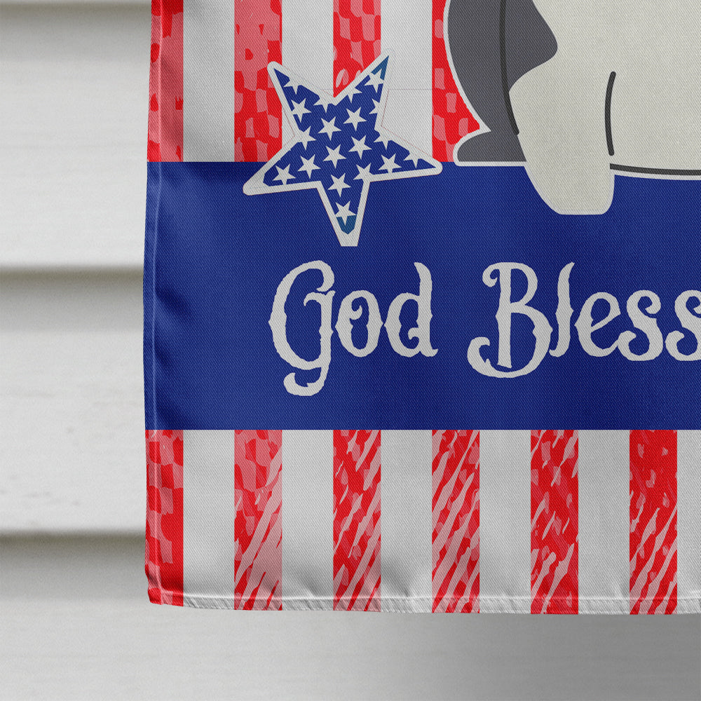 Patriotic USA French Bulldog Black White House Flag 28x40 Porch Sleeve Pole Decorative Outside Yard Banner Artwork Wall Hanging, Polyester