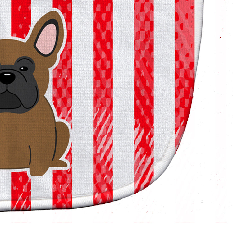 Patriotic USA French Bulldog Brown Baby Bib Easy-Clean Baby Bib Baby Feeding Accessory Baby Mealtime Essential, 10 x 13, Multicolor