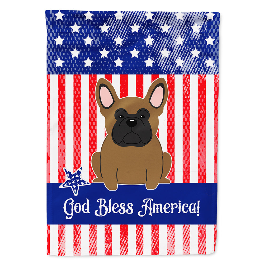 Patriotic USA French Bulldog Brown House Flag 28x40 Porch Sleeve Pole Decorative Outside Yard Banner Artwork Wall Hanging, Polyester