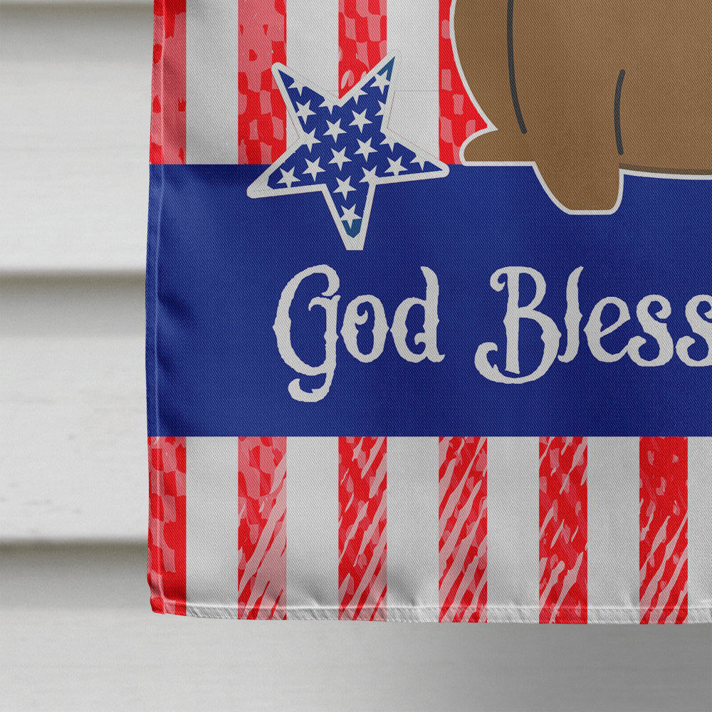Patriotic USA French Bulldog Brown House Flag 28x40 Porch Sleeve Pole Decorative Outside Yard Banner Artwork Wall Hanging, Polyester