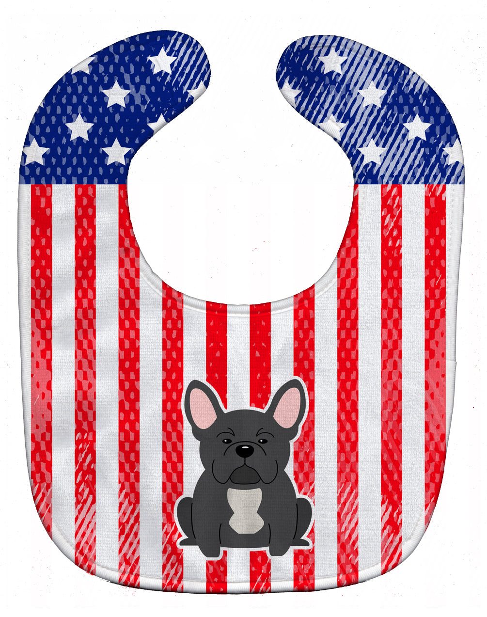 Patriotic USA French Bulldog Black Baby Bib Easy-Clean Baby Bib Baby Feeding Accessory Baby Mealtime Essential, 10 x 13, Multicolor