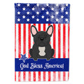 Patriotic USA French Bulldog Black House Flag 28x40 Porch Sleeve Pole Decorative Outside Yard Banner Artwork Wall Hanging, Polyester