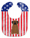 Patriotic USA Mastiff Brindle Baby Bib Easy-Clean Baby Bib Baby Feeding Accessory Baby Mealtime Essential, 10 x 13, Multicolor