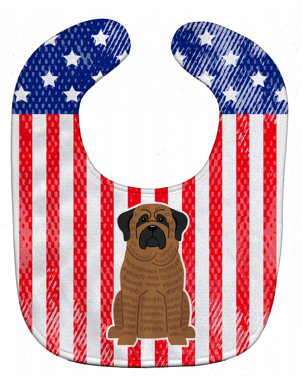 Patriotic USA Mastiff Brindle Baby Bib Easy-Clean Baby Bib Baby Feeding Accessory Baby Mealtime Essential, 10 x 13, Multicolor