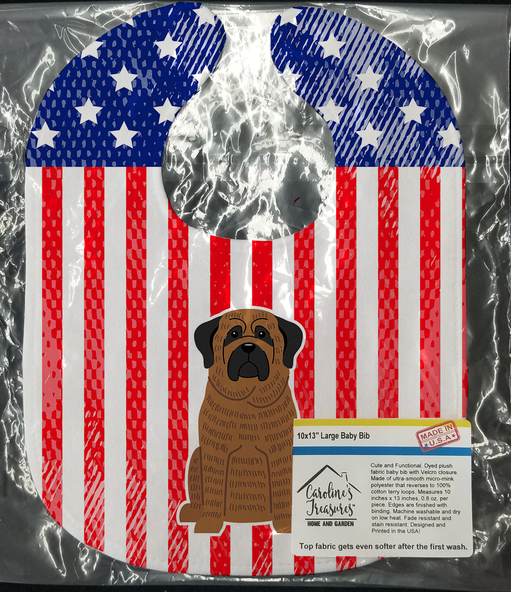 Patriotic USA Mastiff Brindle Baby Bib Easy-Clean Baby Bib Baby Feeding Accessory Baby Mealtime Essential, 10 x 13, Multicolor