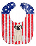 Patriotic USA Mastiff White Baby Bib Easy-Clean Baby Bib Baby Feeding Accessory Baby Mealtime Essential, 10 x 13, Multicolor
