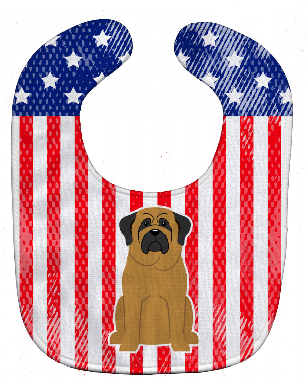 Patriotic USA Mastiff Baby Bib Easy-Clean Baby Bib Baby Feeding Accessory Baby Mealtime Essential, 10 x 13, Multicolor