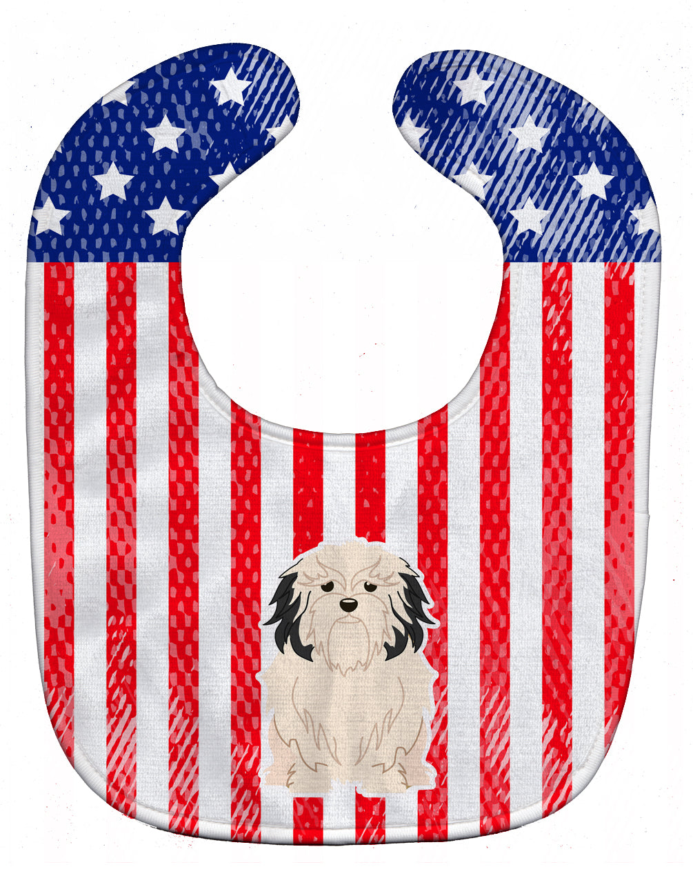 Patriotic USA Lowchen Baby Bib Easy-Clean Baby Bib Baby Feeding Accessory Baby Mealtime Essential, 10 x 13, Multicolor