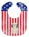 Patriotic USA Lowchen Baby Bib Easy-Clean Baby Bib Baby Feeding Accessory Baby Mealtime Essential, 10 x 13, Multicolor