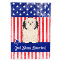 Patriotic USA Lowchen House Flag 28x40 Porch Sleeve Pole Decorative Outside Yard Banner Artwork Wall Hanging, Polyester