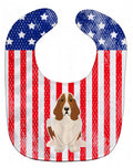 Patriotic USA Basset Hound Baby Bib Easy-Clean Baby Bib Baby Feeding Accessory Baby Mealtime Essential, 10 x 13, Multicolor